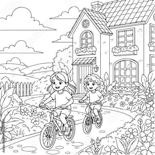 Kids activity coloring  page for kids and adults