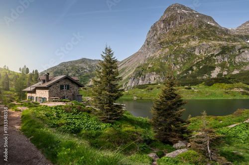 Colbricon lake in the Dolomites, Italy