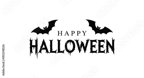Happy halloween greeting with bats