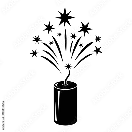 Isolated vector illustration of a green plant in a decorative vase and a pine tree branch representing nature, growth, and summer life