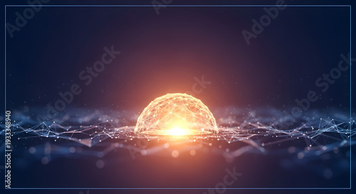 background Innovation network points Earth's surface wave background Abstract digital wave background information technology background The background is the background. gradient wave digital wave ban