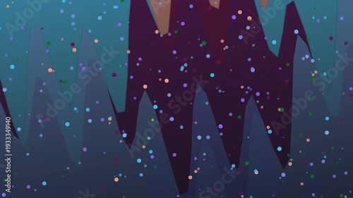 Dark Mountains with Stars Night Sky.