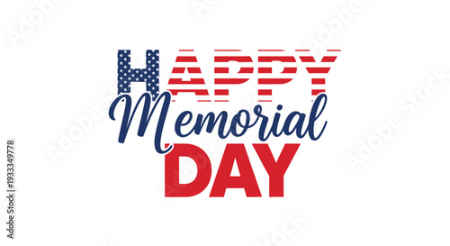 Memorial day greeting with patriotic theme