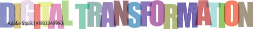 Digital transformation colorful typographic text