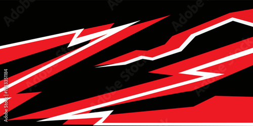 Abstract background with red spikes and zigzag line pattern and some copy space area