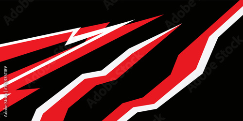 Abstract background with red spikes and zigzag line pattern and some copy space area