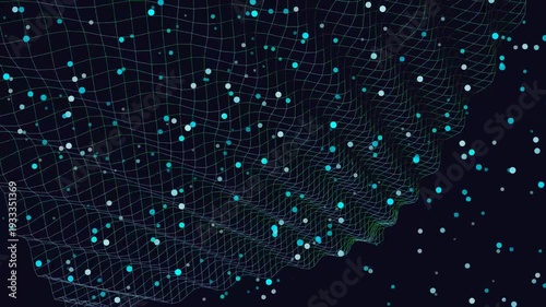 Digital Network Visualization with Glowing Nodes.