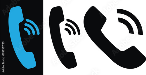 Phone call icon silhouette vector, smartphone ringing symbol illustration
