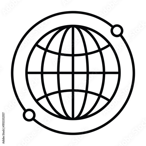 Globe icon with connection lines, signifying global network or internet