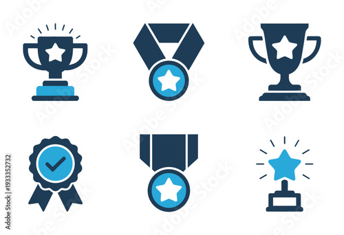 Reward Glyph Solid Icon Set – Simple, Modern, Pixel Perfect Vector Icons for Loyalty Programs, Achievement, Bonus Points, Prize, Incentive, Recognition, and Business Success Design Projects