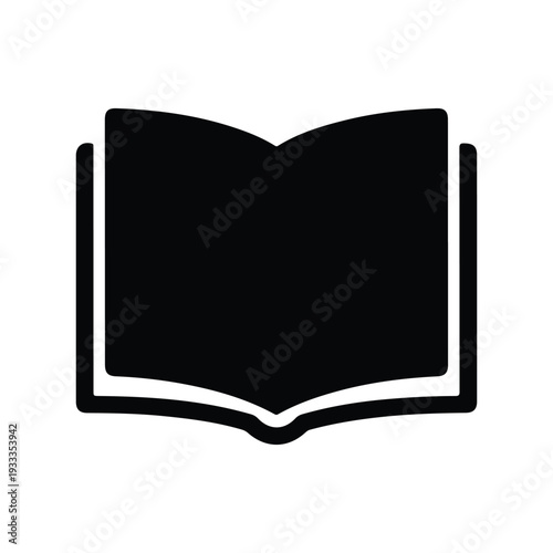 Travel Guidebook Silhouette Icon Open Book Trip Planner Vector