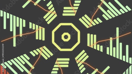 Futuristic Digital Graphics with Geometric Shapes.