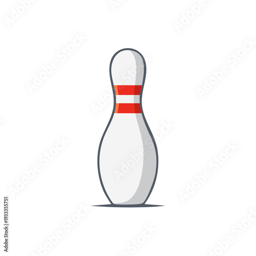 A single bowling pin against a minimalist background. A perfect illustration of the sport of bowling