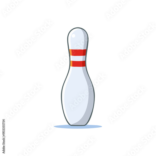A bowling pin standing upright, ready for action