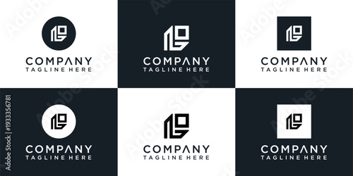 Collection of modern company logos with geometric shapes and typography.