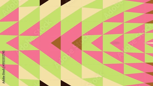 Geometric Pattern Animation with Pink Green Shapes.