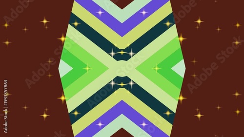 Geometric Pattern Animation with Stars Background.