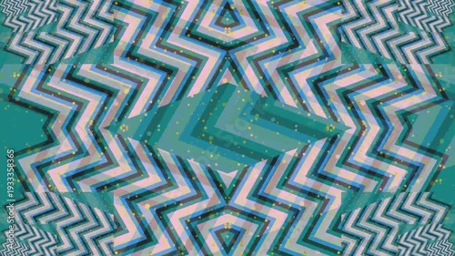 Geometric Pattern Animation with Teal Background.