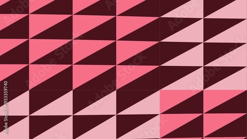 Geometric Pattern with Pink and Red Triangles.