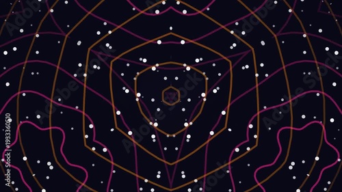 Geometric Patterns in Starry Night Sky Animation.