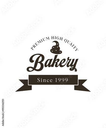 Black and white bakery logo, Bakery shop logo, Bakery Food Logo Template, Badge bakery logo