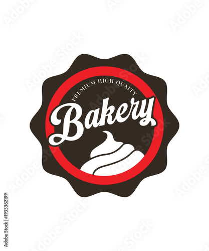 Black and white bakery logo, Bakery shop logo, Bakery Food Logo Template, Badge bakery logo