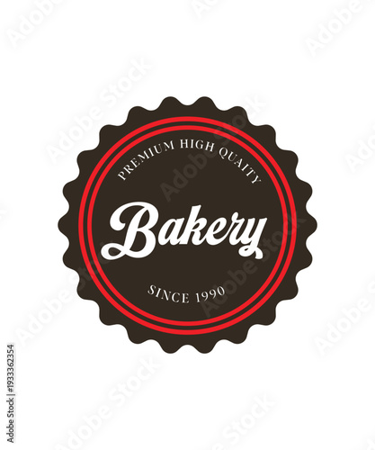 Black and white bakery logo, Bakery shop logo, Bakery Food Logo Template, Badge bakery logo