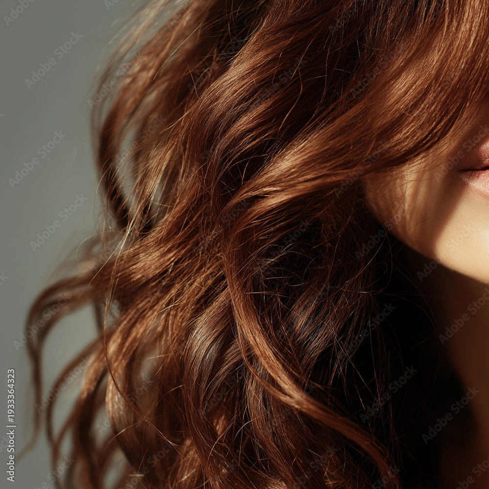 Naklejka premium woman with brunette long hairstyle