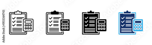 Budget Plan icon sheet multiple style collection