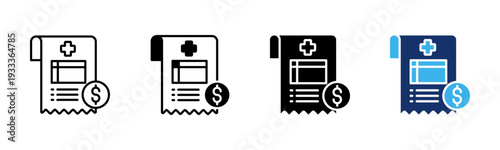Hospital Charges icon sheet multiple style collection