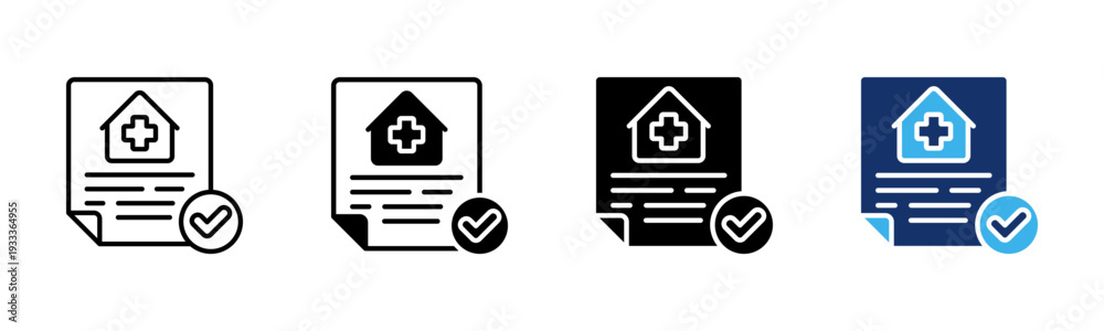 Obraz premium Hospital Statement icon sheet multiple style collection