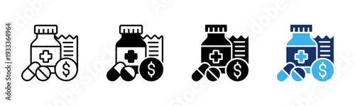 Medicine Purchase icon sheet multiple style collection