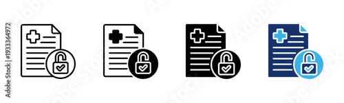 Authorization Letter icon sheet multiple style collection