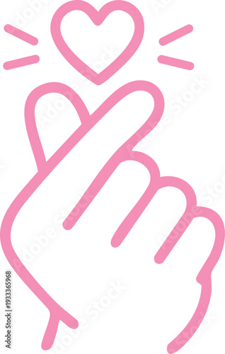 Wallpaper Mural Minimalist loving pink K-pop finger heart gesture illustration on isolated white background Torontodigital.ca