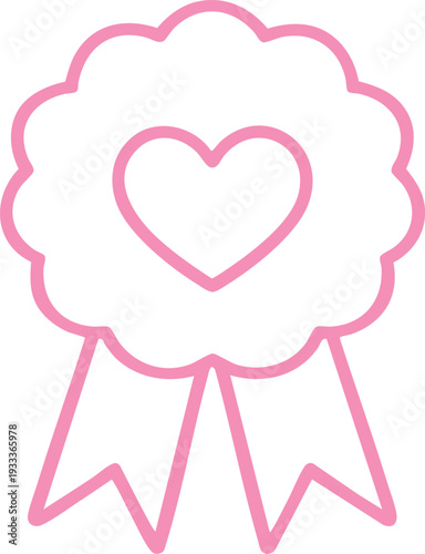 Wallpaper Mural Cheerful and Minimalist Pink Heart Award Icon Illustration Torontodigital.ca