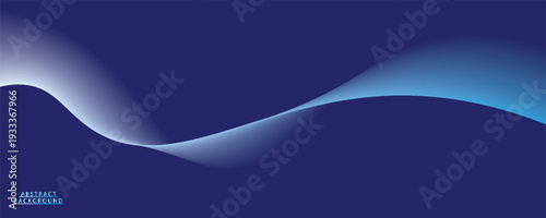 Flowing dark blue curve shape with soft gradient vector abstract background, relaxing and tranquil art, can illustrate health medical or sound of music.