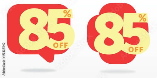 85% store, retail, off, special, offer, sticker, tag, offer, poster, percent, commerce, banner, set. Business, discount, price, value, ads, sale, icon, vector