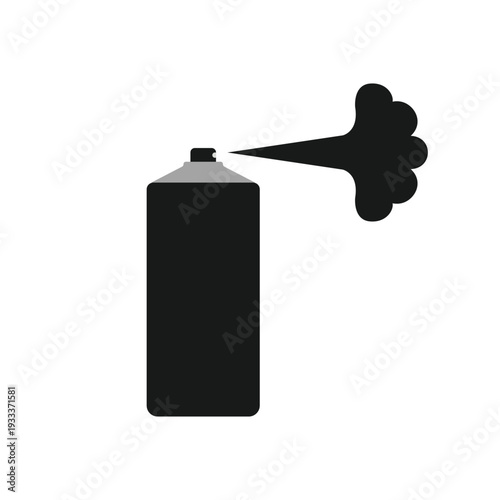 Spray Paint Can Icon Releasing Aerosol Cloud Vector Graphic Illustration