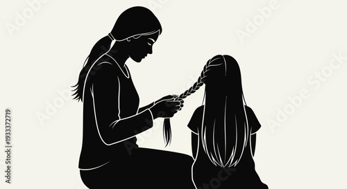 Woman Braiding Hair of Another Woman.