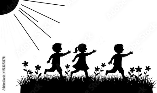 Children Running in the Sunshine.