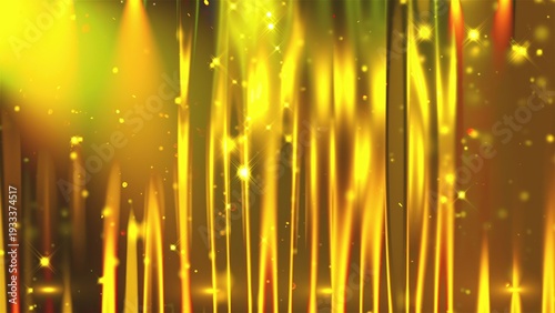 Golden background with light and particles