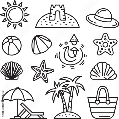 Travel icons set. Tourism simple icon collection. Vector.