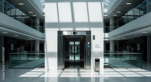 Wallpaper Mural Modern Interior Architecture: A Luminous Elevator in a Sleek Contemporary Building Torontodigital.ca