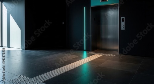Wallpaper Mural Modern Interior Architecture Featuring an Elevator and Dramatic Lighting Effects Torontodigital.ca