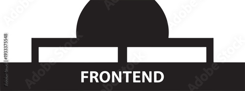 Black and white abstract geometric with the word frontend