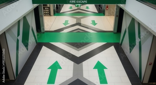 Wallpaper Mural Modern Interior Architecture Featuring Clear Fire Escape Route and Geometric Design Torontodigital.ca