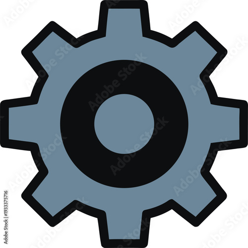 Black and gray gear with clean style mechanical vector illustration EPS PNG file