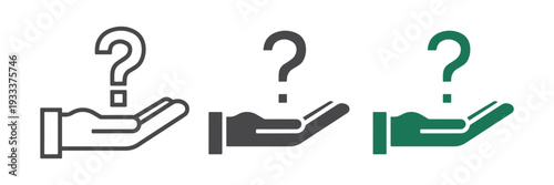 Minimalist Hand with Question Mark Icon for Help and Support.