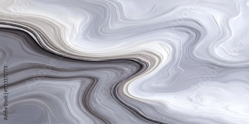 Abstract background of flowing white paint with a liquid silk texture and silver wavy curves creating an elegant satin material design wallpaper
