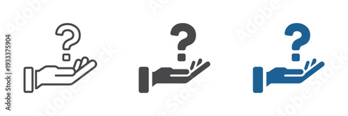 Minimalist Hand with Question Mark Icon for Help and Support.